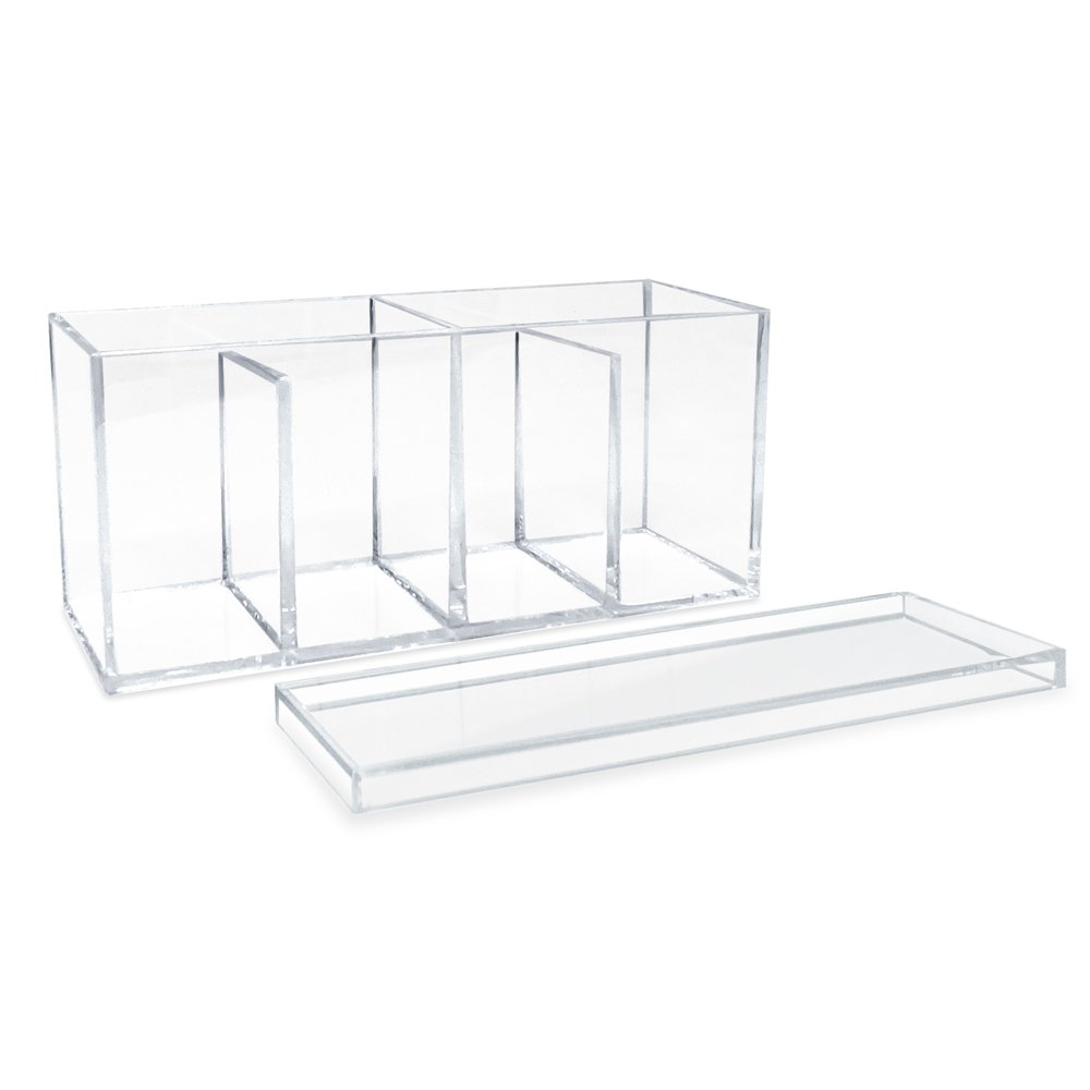 Transparent Acrylic Stationery Organizer With Handle — A Lot Mall
