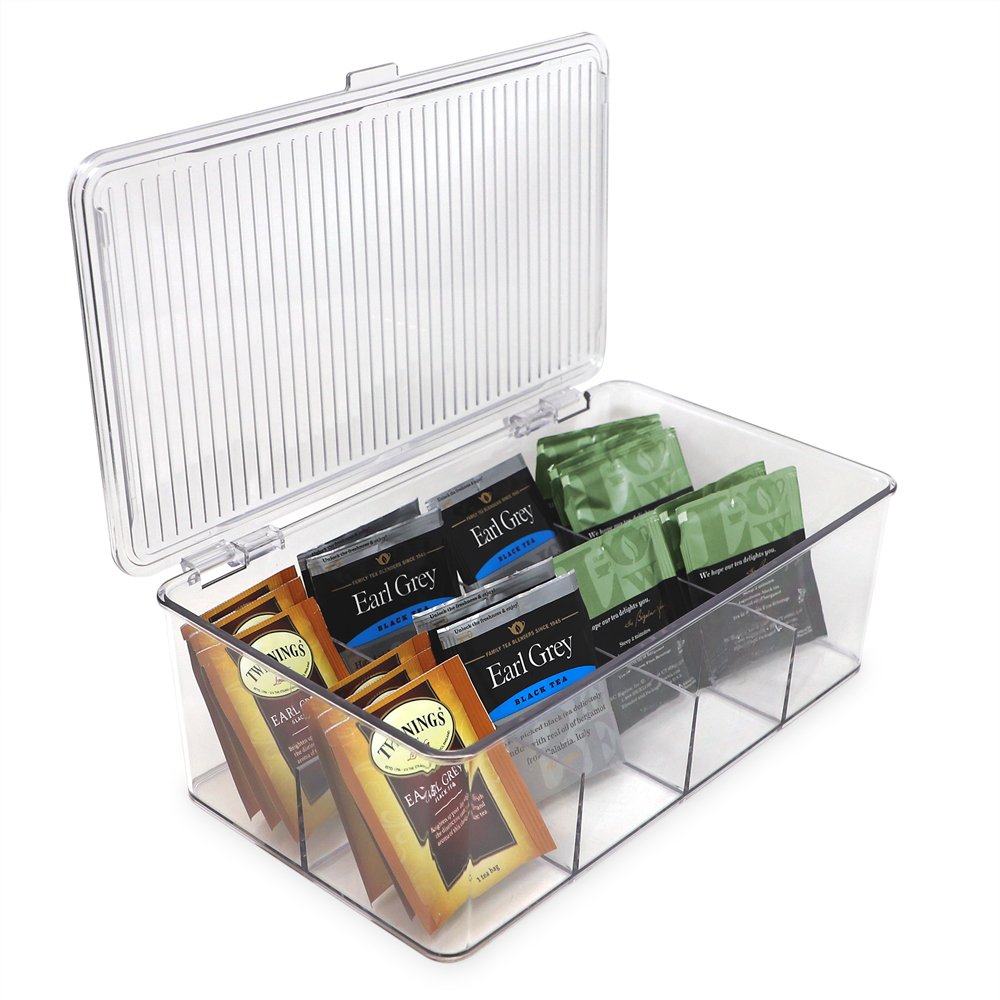 Divided Storage Box With Clips Lid (3500 ml)