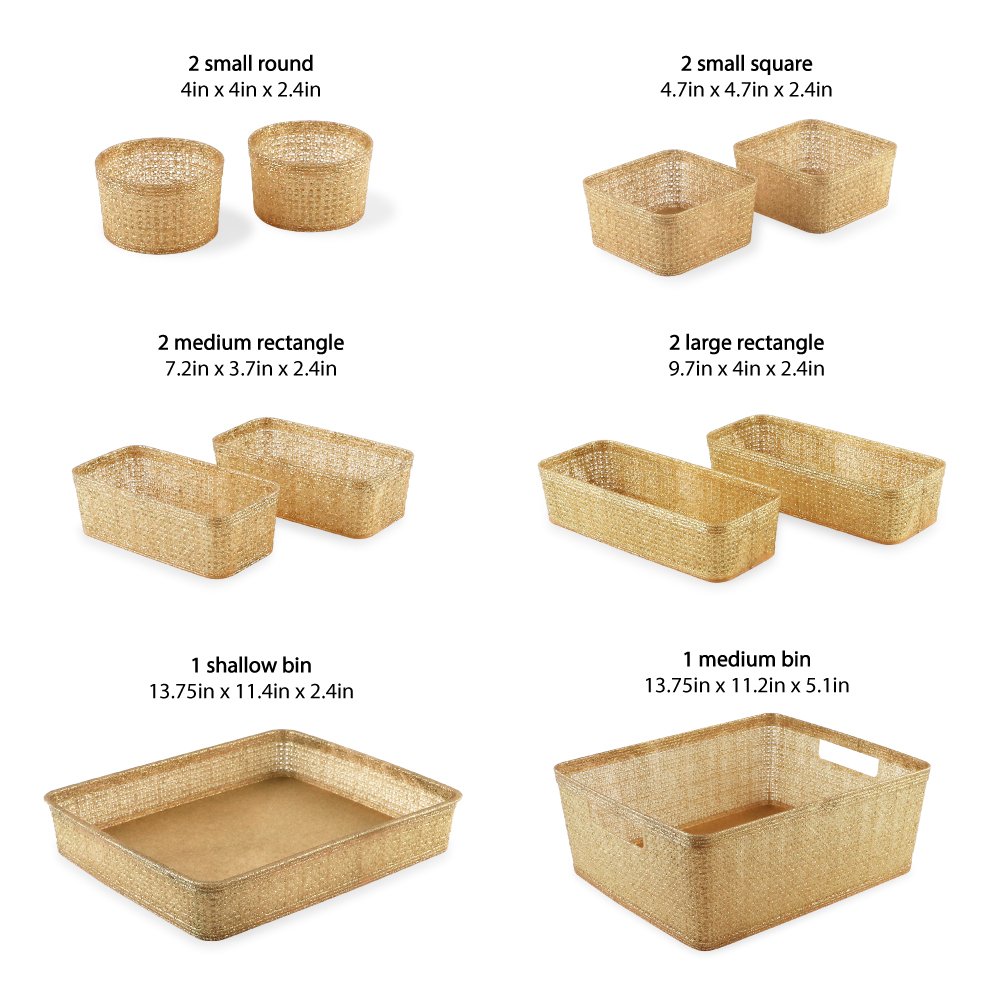  Plastic Storage Baskets Set of 6 Small Pantry