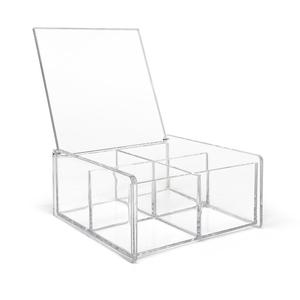 Isaac Jacobs 3-Compartment Clear Acrylic Rectangular Stackable