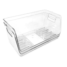 Isaac Jacobs 2-Piece Stackable Clear Storage Bins w/Open Front, Versatile Use, Set of 2, Desk, Office, Bathroom, Bedroom, Closet