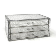 Isaac Jacobs Clear Acrylic 3-Drawer Stackable Jewelry Organizer, Cosmetic & Makeup Case with 3-Drawer Trays, Made for Bedroom, Bathroom, Countertop & Dresser