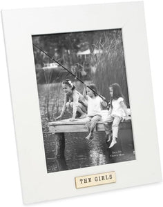 Isaac Jacobs Wood Sentiments "The Girls" Picture Frame, Horizontal Keepsake Photo Frame with Easel and a Hanging Tab for Tabletop, Desktop & Wall Display