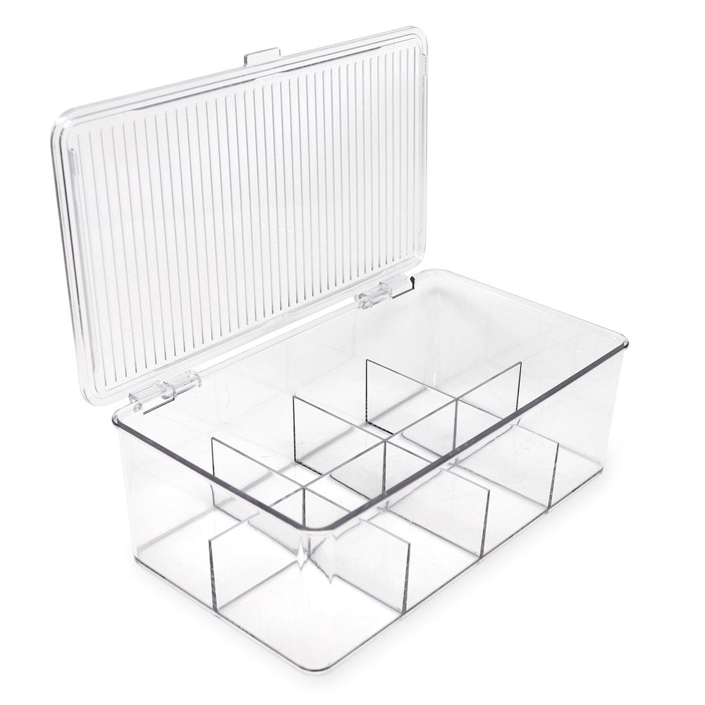 ClearSpace 15 x 7.3 x 3.5 Clear Plastic Storage Bins with Dividers