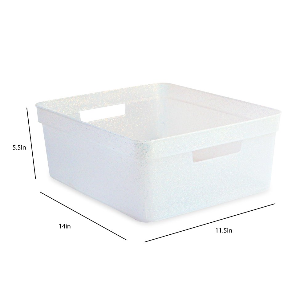 Isaac Jacobs 5-Pack Small Clear Storage Bins (5.5” L x 7.75” W x 2.5” H),  Plastic Organizer for Home, Office, Kitchen, Fridge/Freezer, Desk,  Bathroom