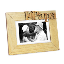 Isaac Jacobs Wood Sentiments “I Love Papa” / I Heart Papa Picture Frame, Photo Gift for Papa, Grandpa, Family, Display on Tabletop, Desk