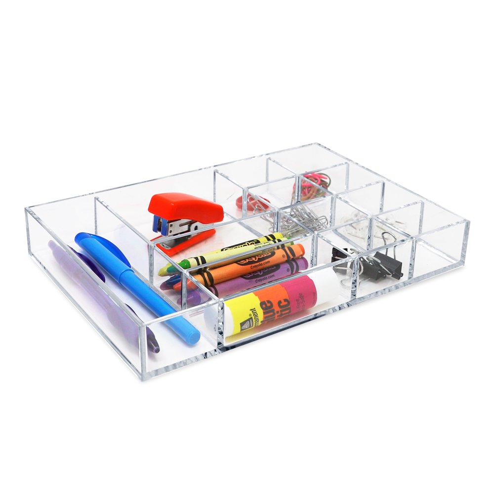Isaac Jacobs 5-Compartment Clear Acrylic Organizer (10” L x 7” W x 4” –  Isaac Jacobs International