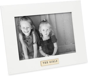 Isaac Jacobs Wood Sentiments "The Girls" Picture Frame, Horizontal Keepsake Photo Frame with Easel and a Hanging Tab for Tabletop, Desktop & Wall Display