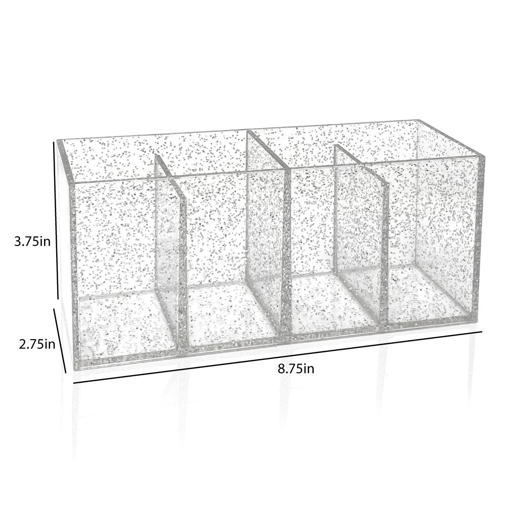 Isaac Jacobs 4-Compartment Square Clear Acrylic Organizer with Lid (5. –  Isaac Jacobs International