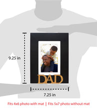 Isaac Jacobs Wood Sentiments Dad Picture Frame, Photo Gift for Father, Family, Display on Tabletop, Desk