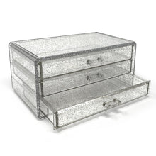 Isaac Jacobs Clear Acrylic 3-Drawer Stackable Jewelry Organizer, Cosmetic & Makeup Case with 3-Drawer Trays, Made for Bedroom, Bathroom, Countertop & Dresser