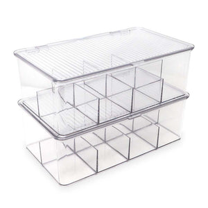 Shelf Bin Organizer - 36 x 18 x 75 with 7 x 18 x 4 Clear Bins