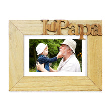 Isaac Jacobs Wood Sentiments “I Love Papa” / I Heart Papa Picture Frame, Photo Gift for Papa, Grandpa, Family, Display on Tabletop, Desk